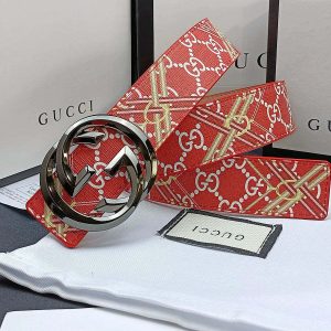 3 Colors  double G stripe calico belt Gender: general