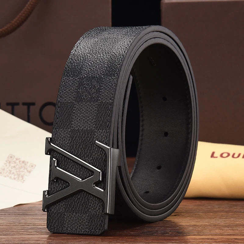 3 Colors printed letter leather belt - Image 3