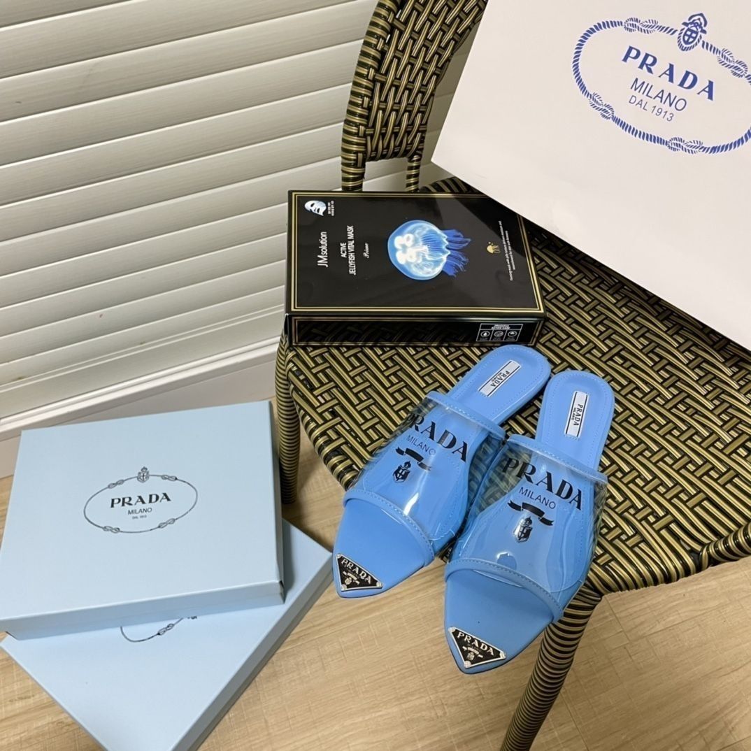 Triangle Logo Transparent Flat Slippers - Image 4