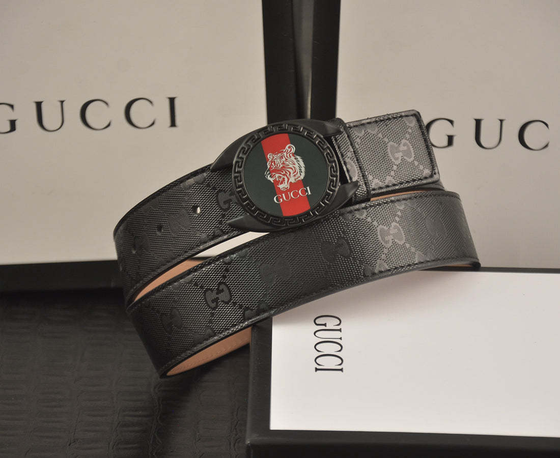 2 Colors printed letter leather belt - Image 3