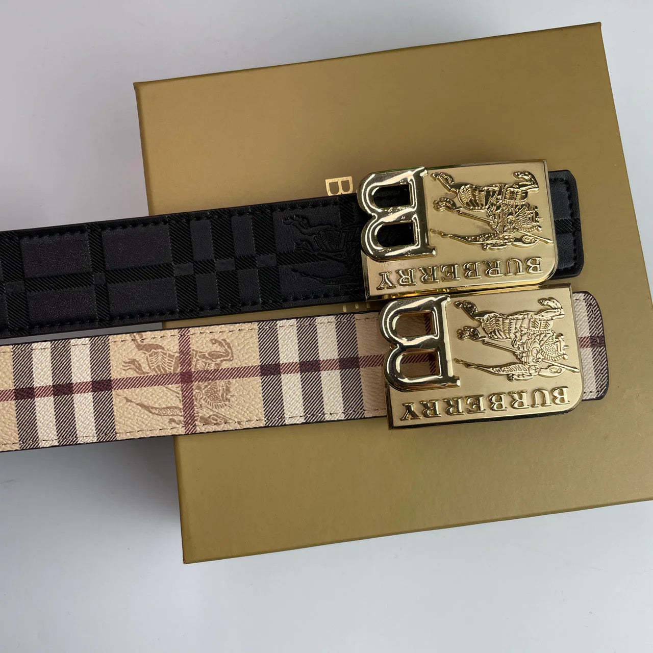 4 Colors printed letter buckle leather belt - Image 6
