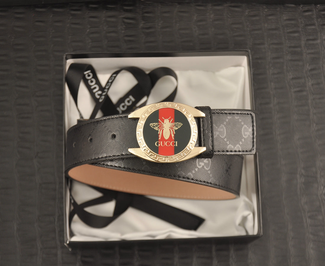 2 Colors printed letter leather belt - Image 11
