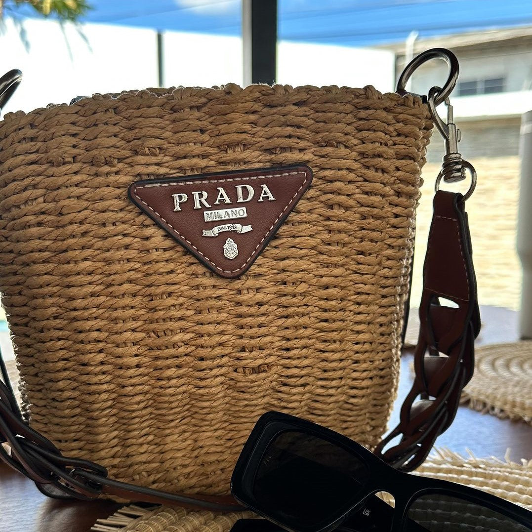 Prada Woven Bucket Bag - Image 2