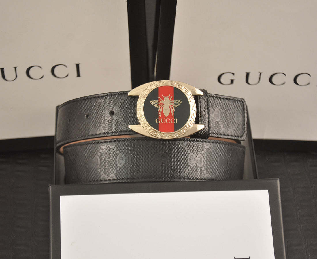 2 Colors printed letter leather belt - Image 6
