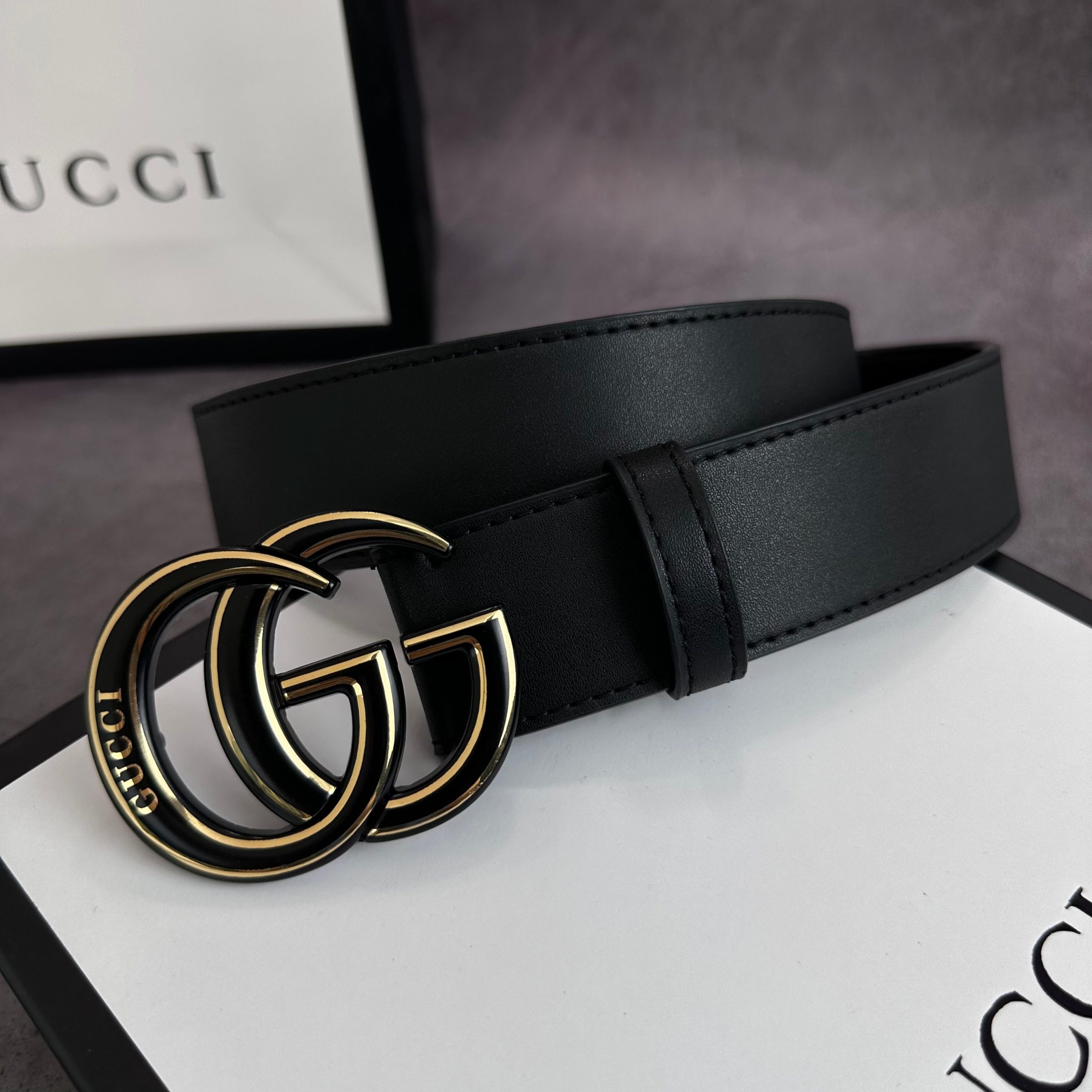 2 Colors printed letter leather belt - Image 8