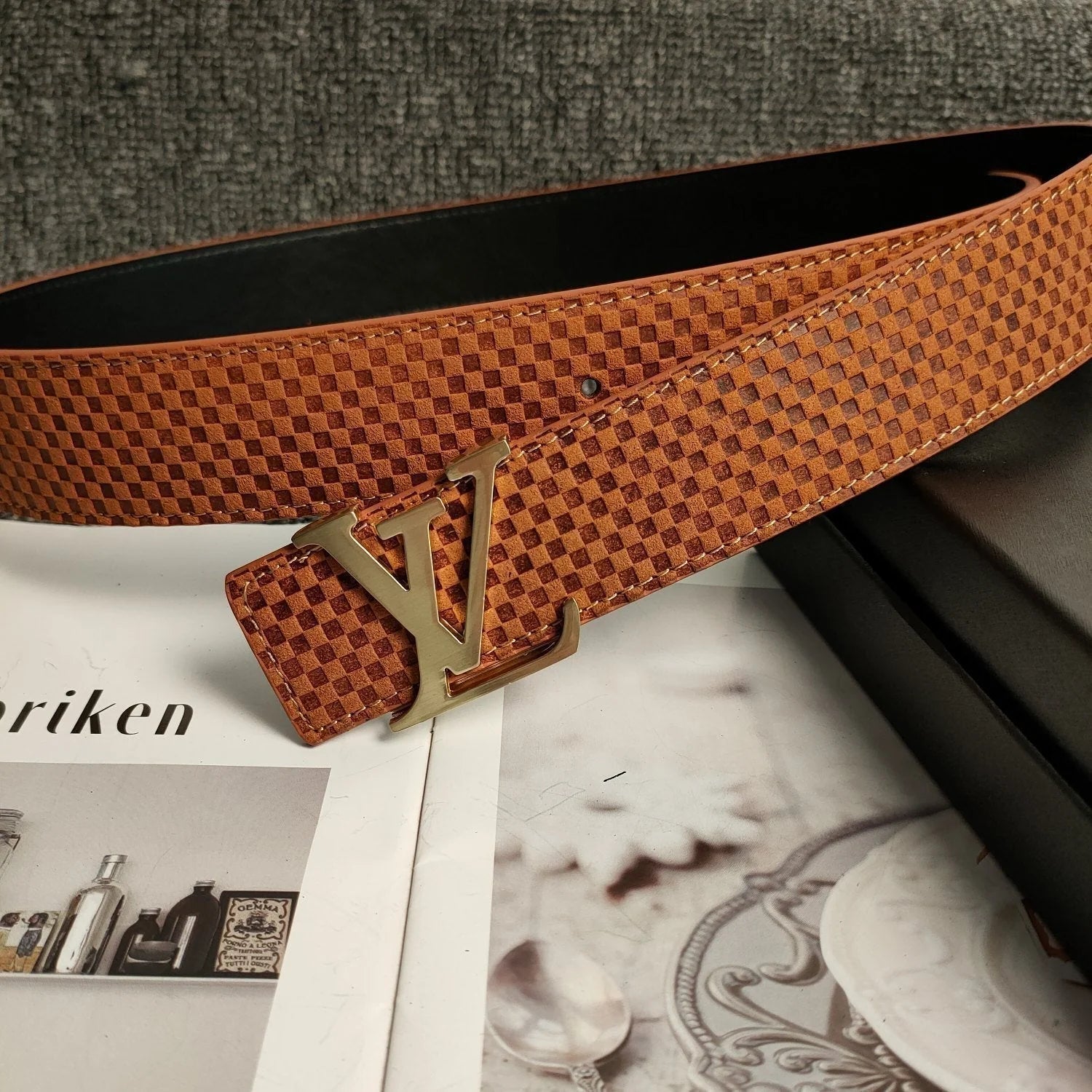3 Colors Orange Leather Belt - Image 6