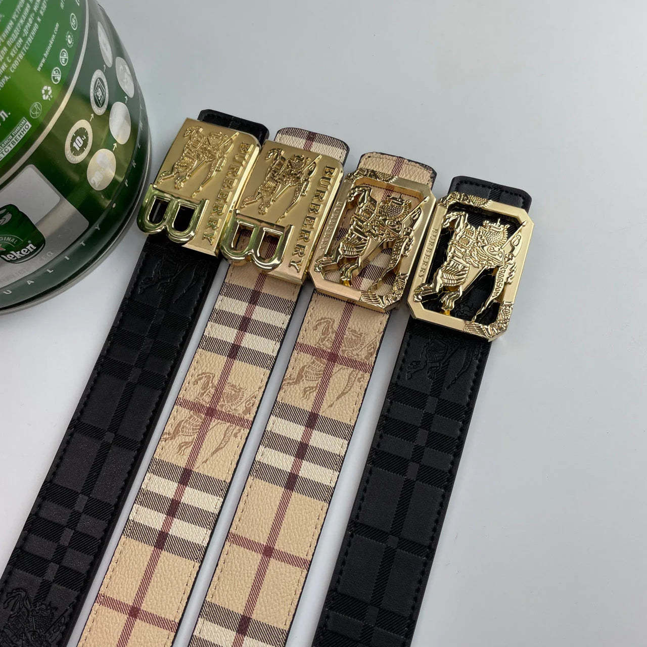 4 Colors printed letter buckle leather belt - Image 7