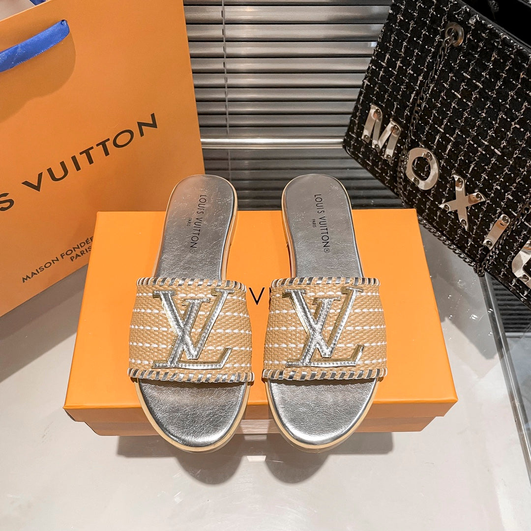 Woven Leather Flat Slippers - Image 3