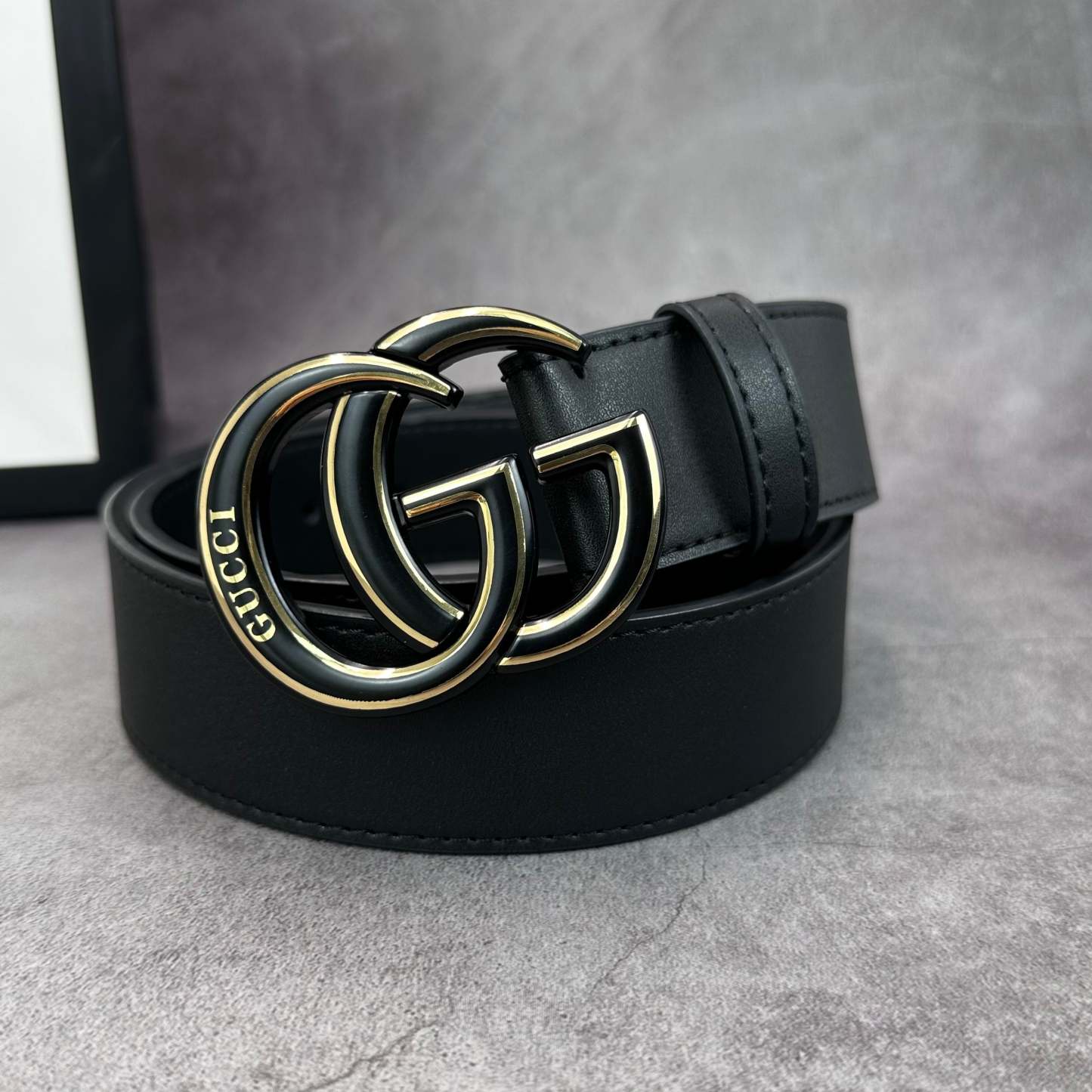 2 Colors printed letter leather belt - Image 3