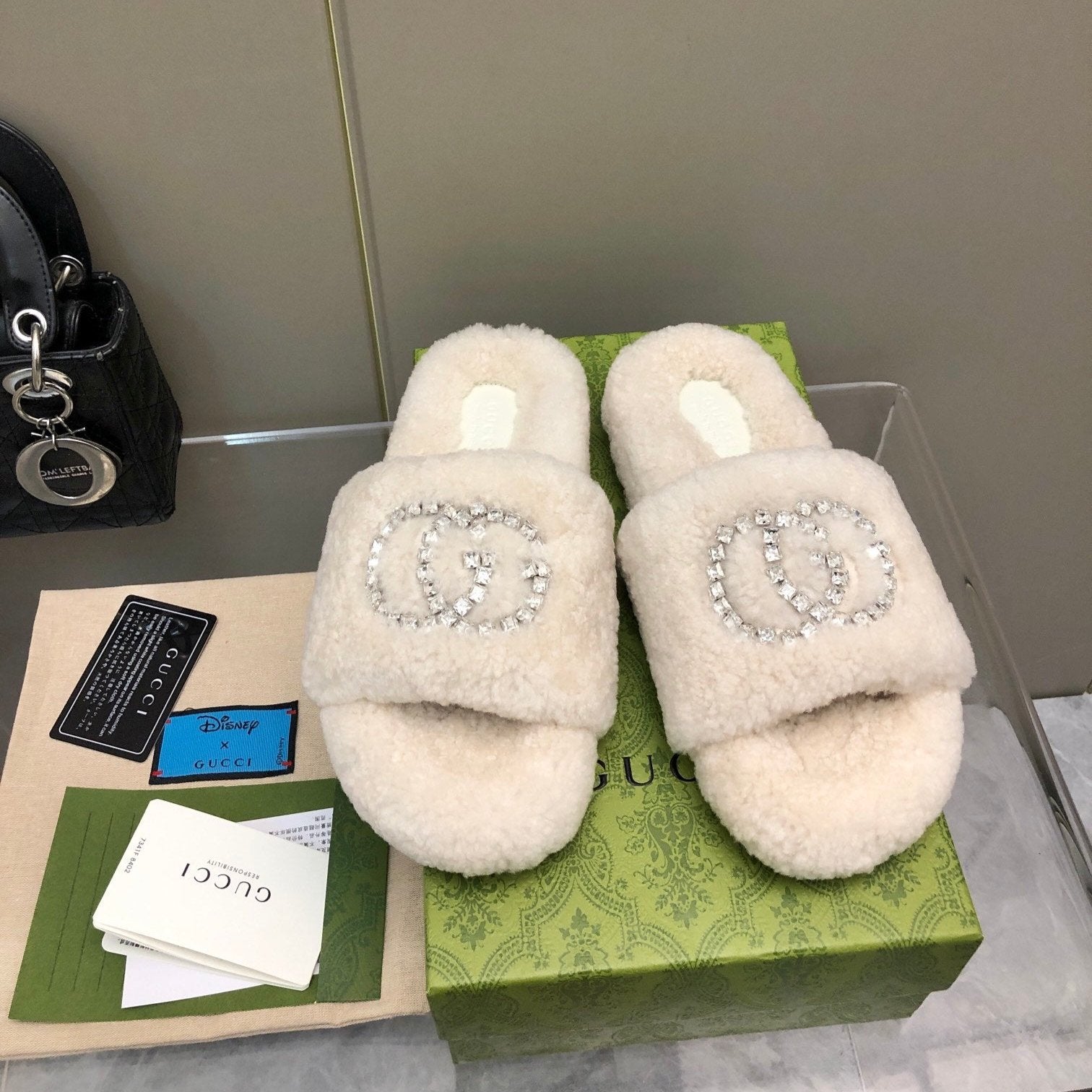 New Rhinestone Wool Slippers - Image 6