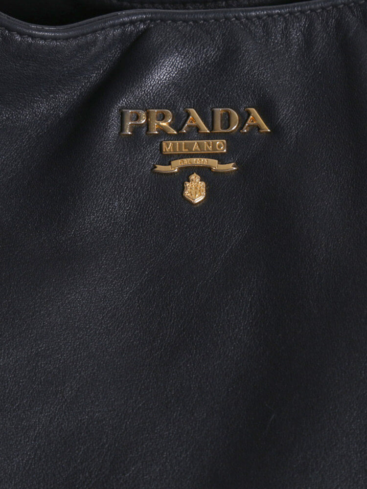 PRADA Vitello Soft Chain Handle Shoulder Bag Nero 48 x 33 x 20cm - Image 7