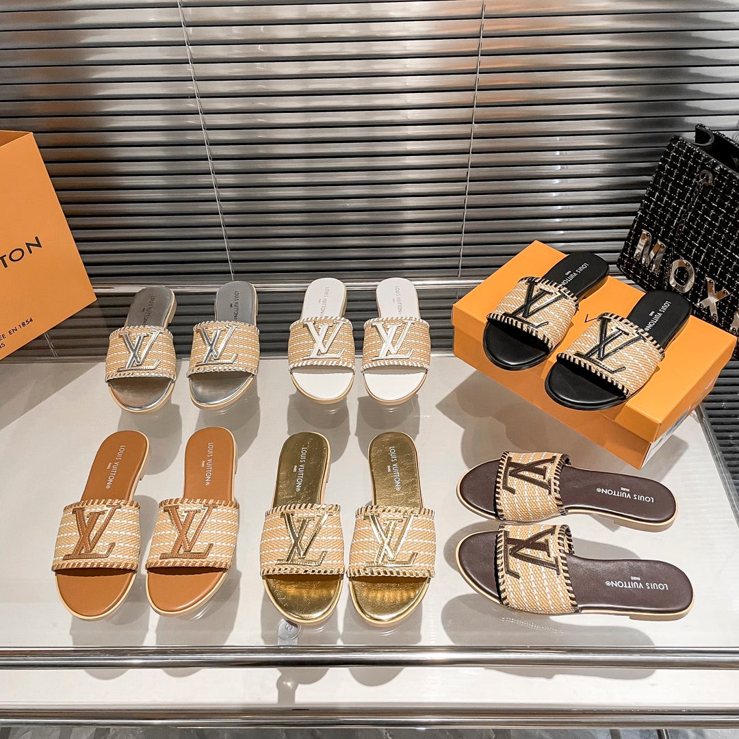 Woven Leather Flat Slippers - Image 9