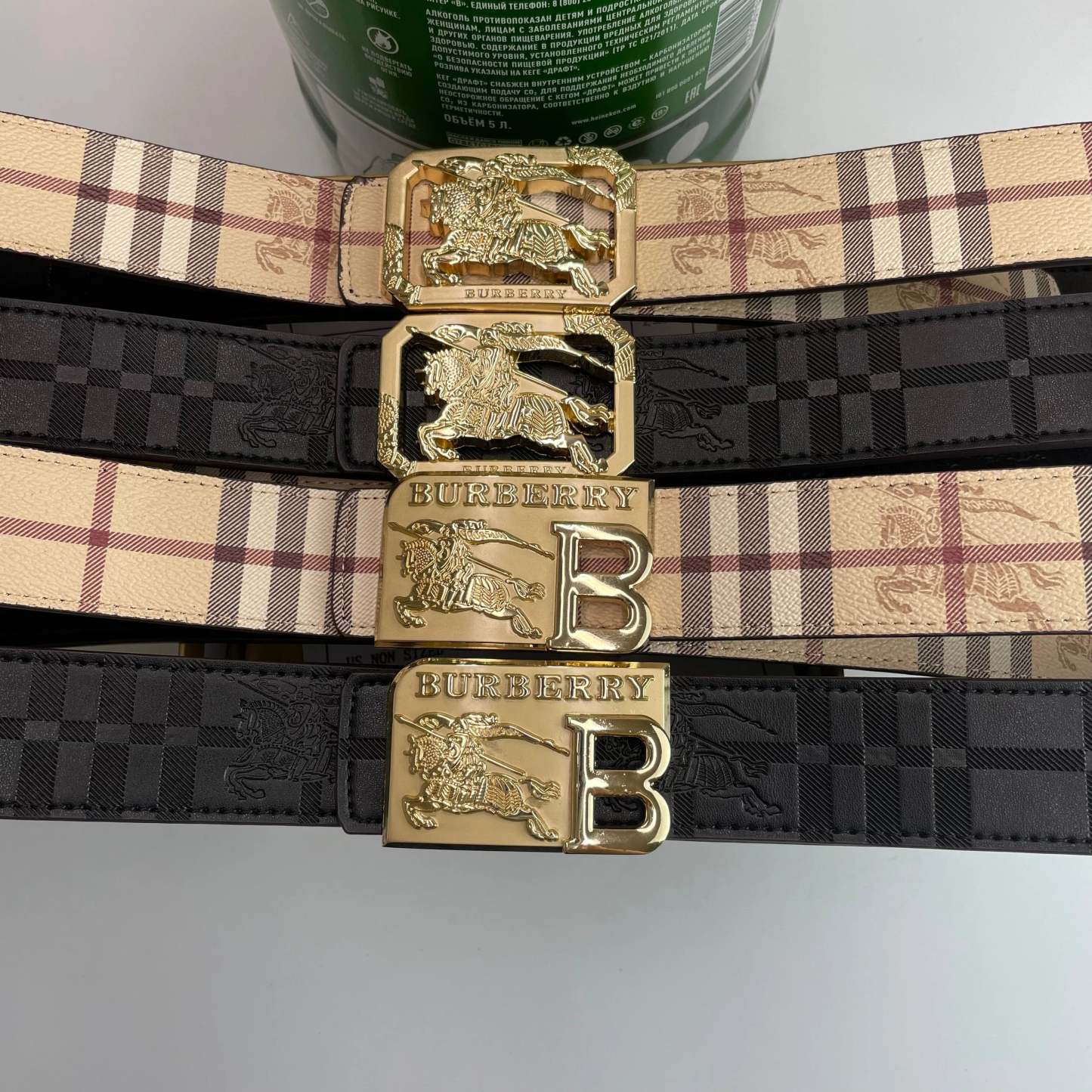 4 Colors printed letter buckle leather belt - Image 3