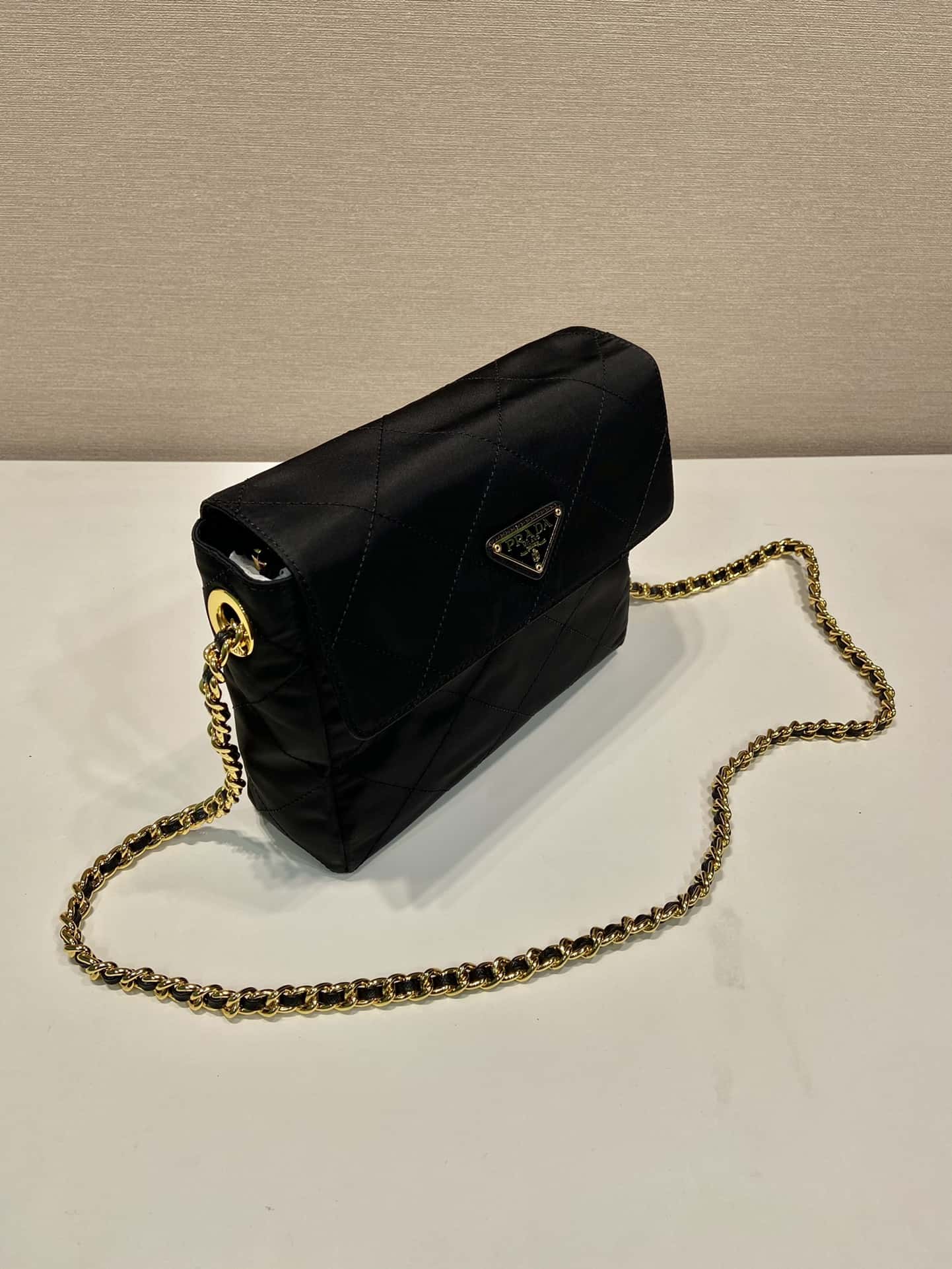 Prada Tessuto Flap Nylon Shoulder Bag With Chain Strap Kaialux 23x18x6cm - Image 7