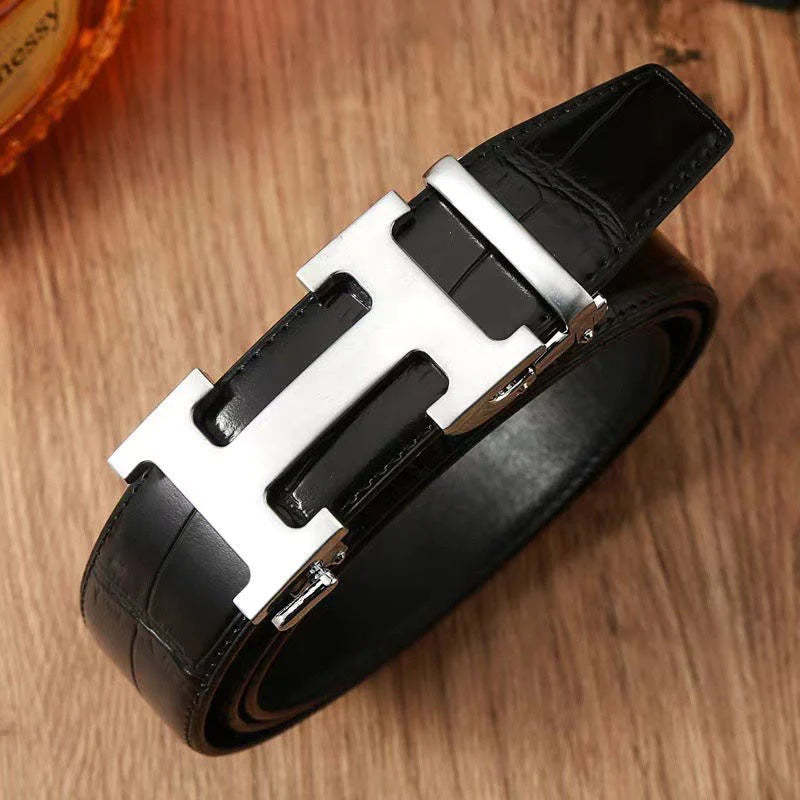 3 Colors Classic Alphabet Buckle Leather Belt - Image 5
