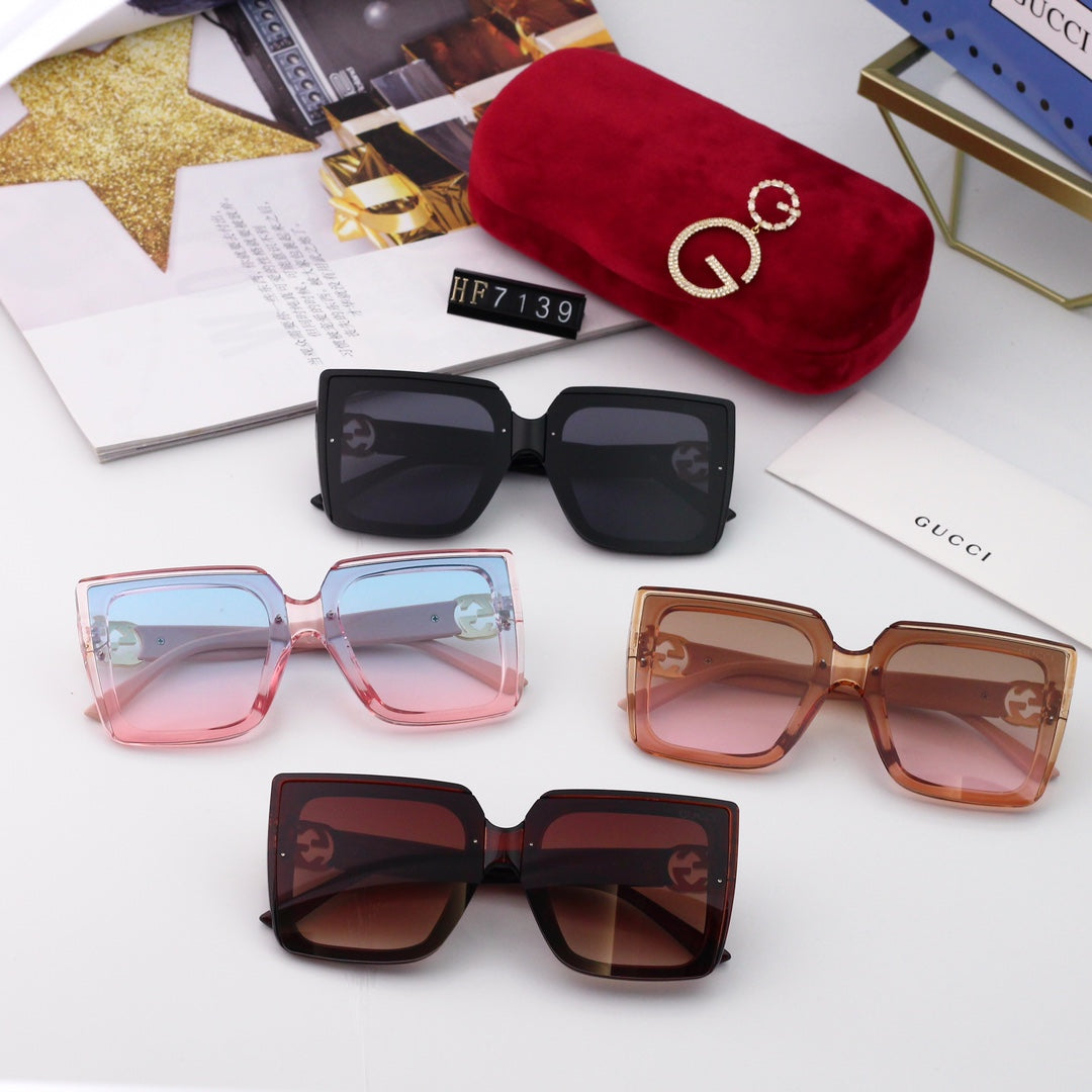 New Square Frame Environmentally Friendly PC Sunglasses 7139 - Image 2