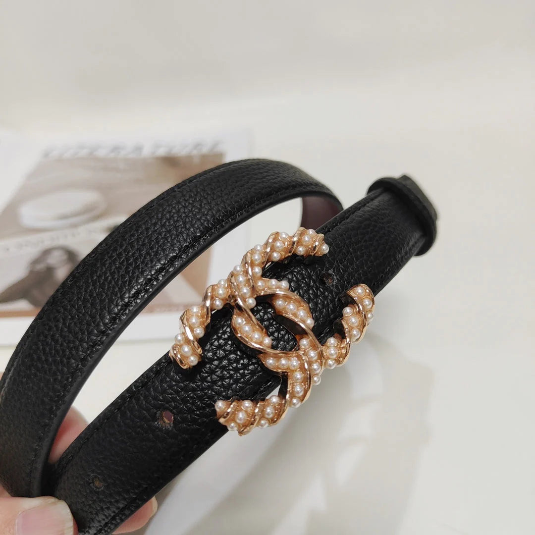 4 Colors fashion pearl leather belt - Image 13