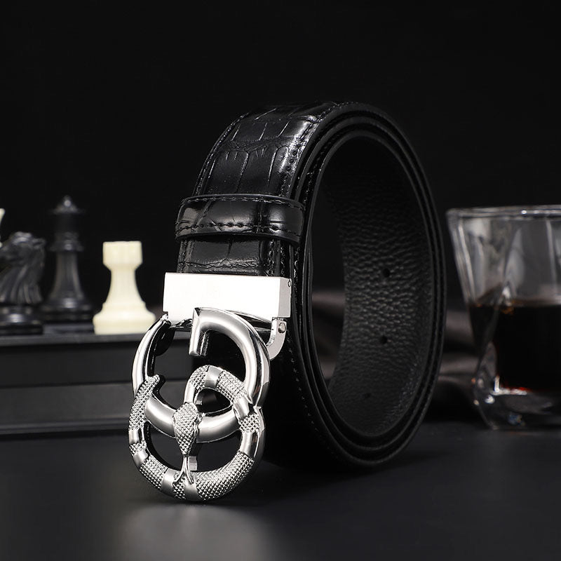 3 Colors printed letter leather belt - Image 12