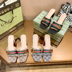 Vintage Embossed Block Heel Sandals