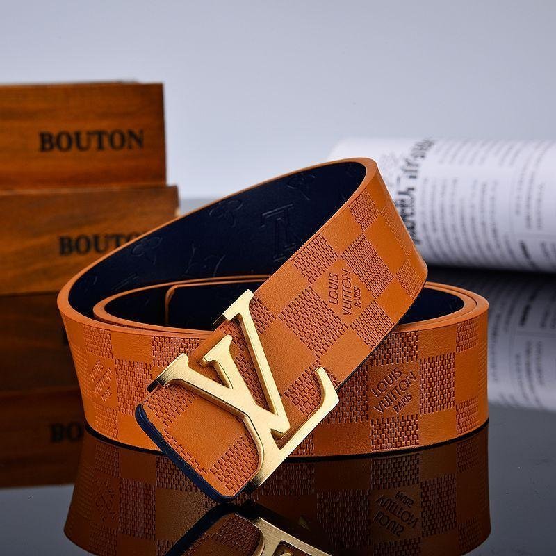 3 Colors New Letter Brown Leather Belt