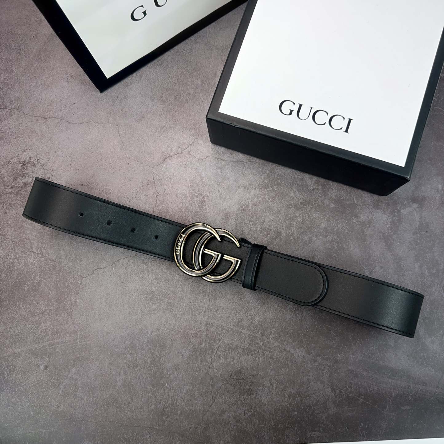 2 Colors printed letter leather belt - Image 4