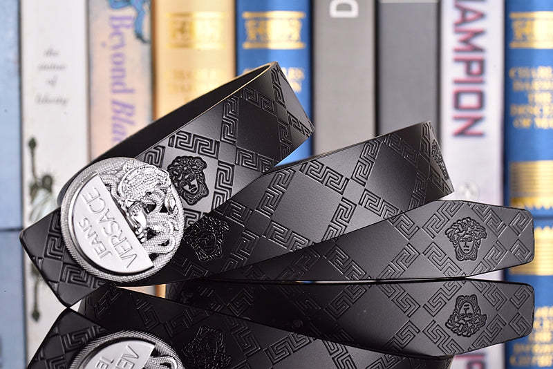 2 Colors printed letter leather belt - Image 3