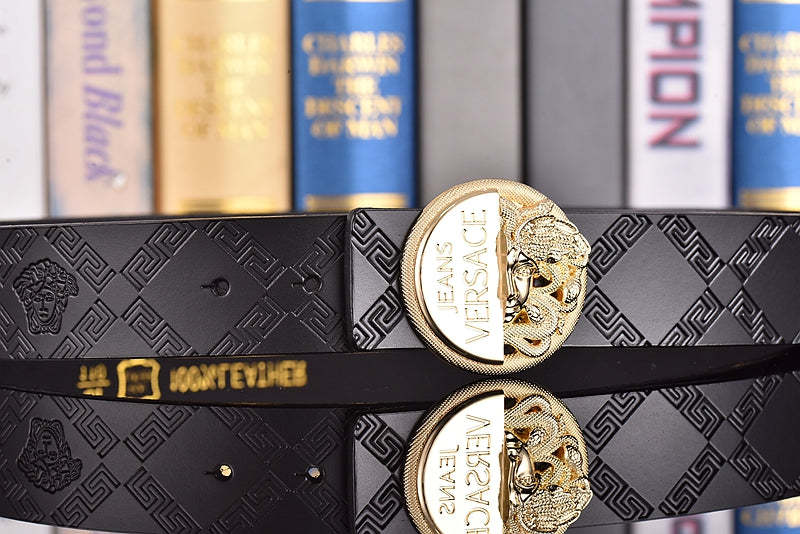 2 Colors printed letter leather belt - Image 7