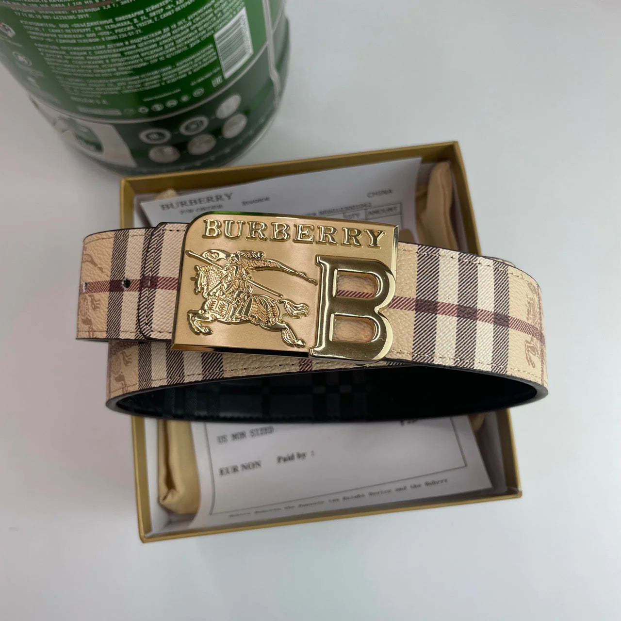4 Colors printed letter buckle leather belt - Image 2