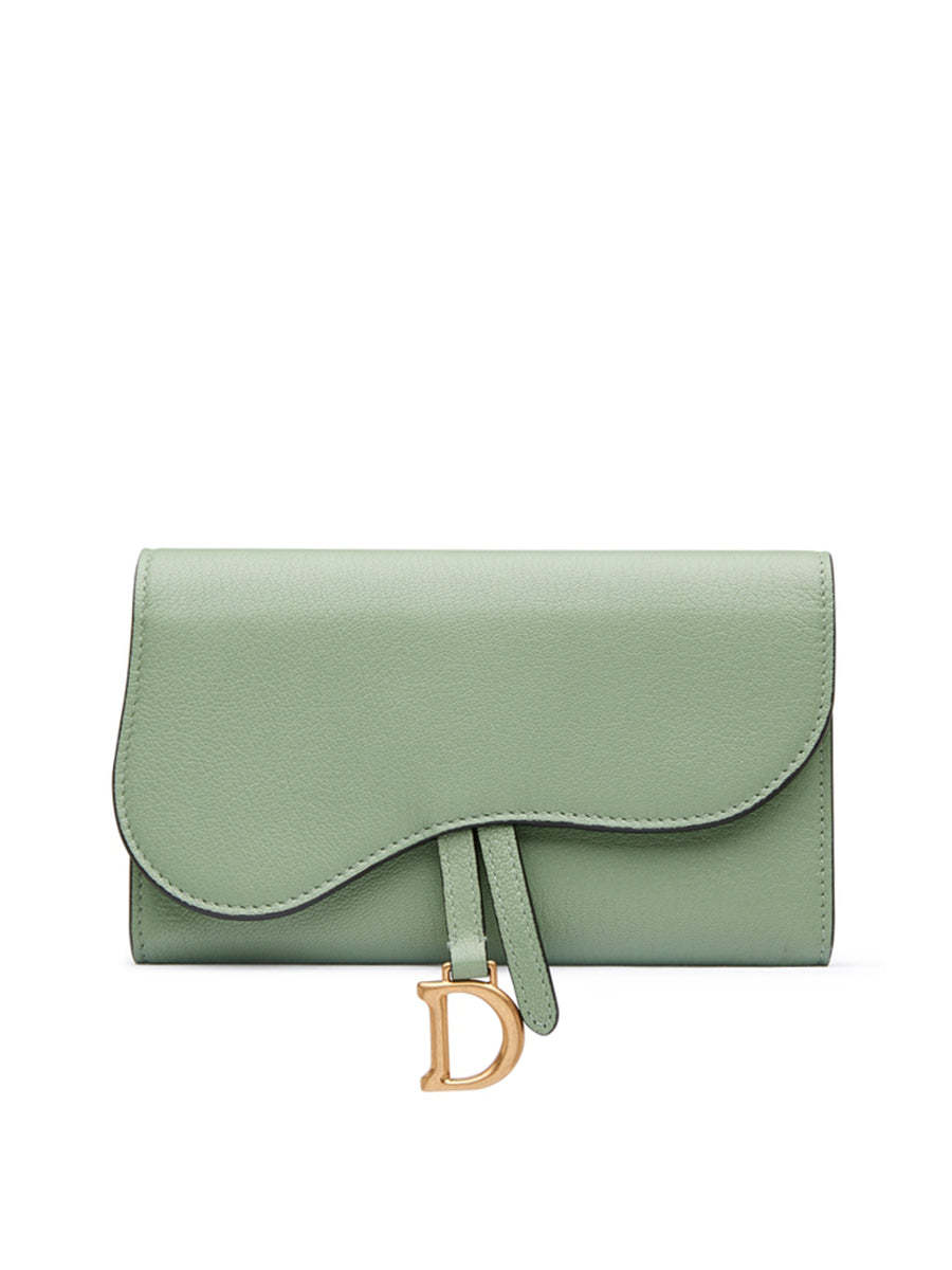 D Saddle Wallet in Goatskin Queen Mint - Image 3