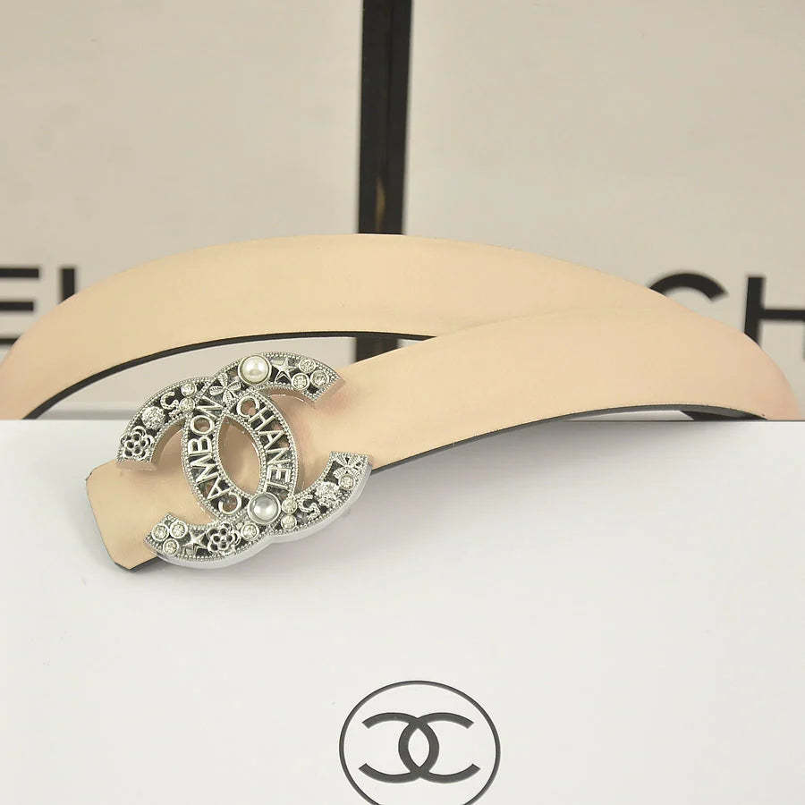 6 color rhinestone pearl letter belt
