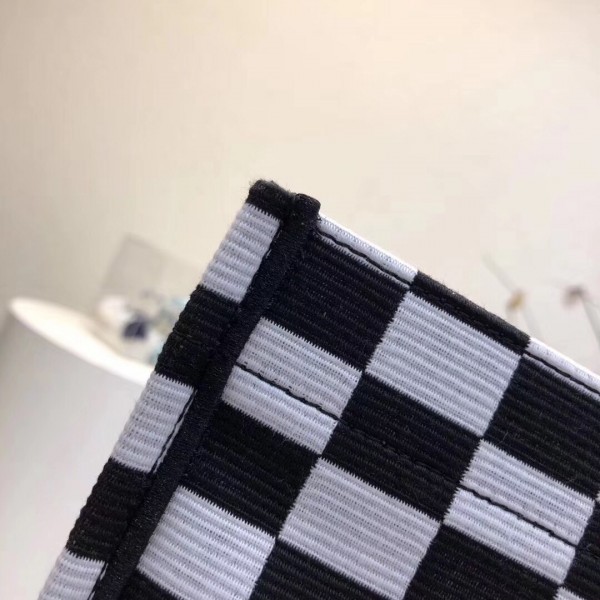 D Book Tote Bag Checkered Canvas - Image 2