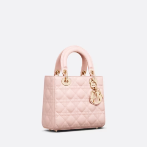 SMALL LADY D MY ABCD BAG Powder Pink Cannage Lambskin