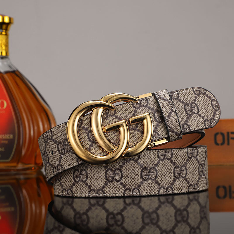 3 Colors printed letter leather belt - Image 10