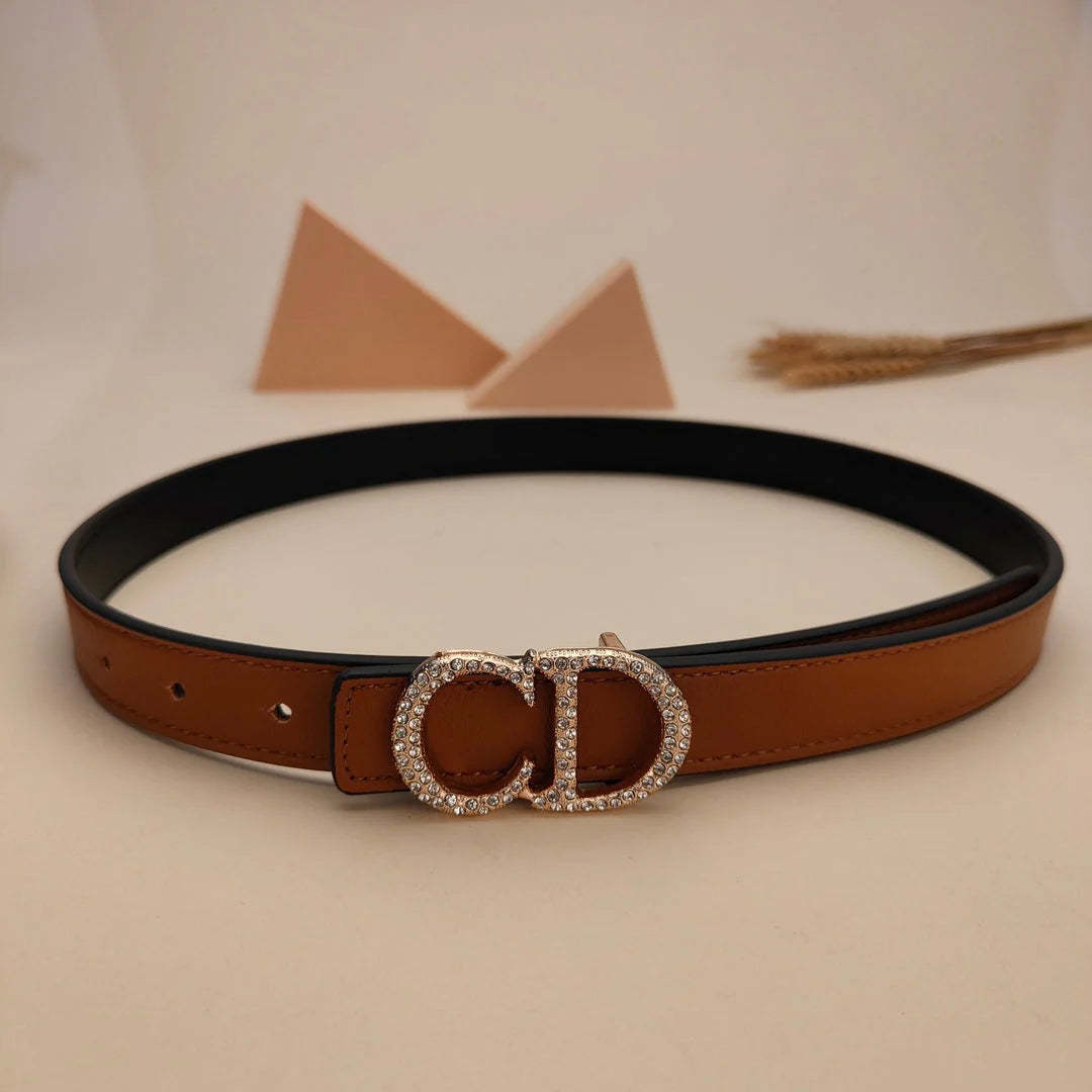 7 Colors Fashion Pearl Alphabet Ladies Leather Belt - Image 3