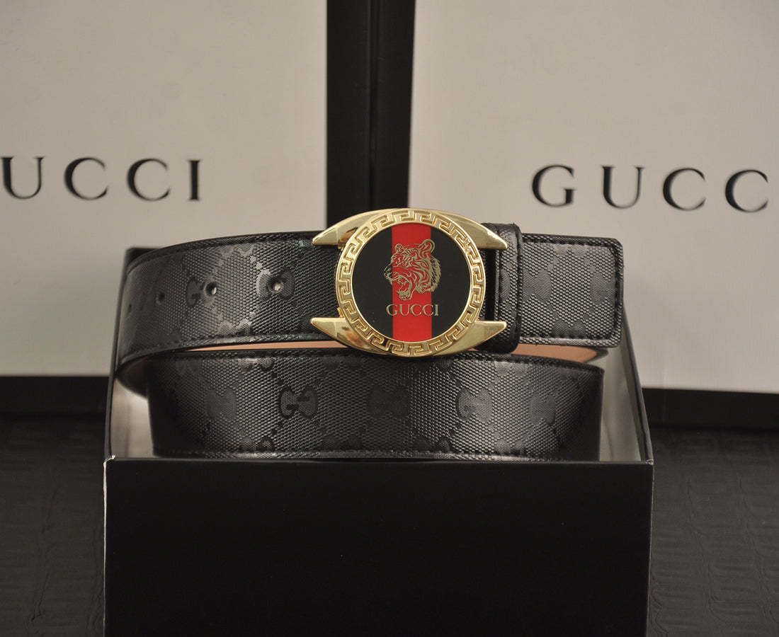 2 Colors printed letter leather belt - Image 2