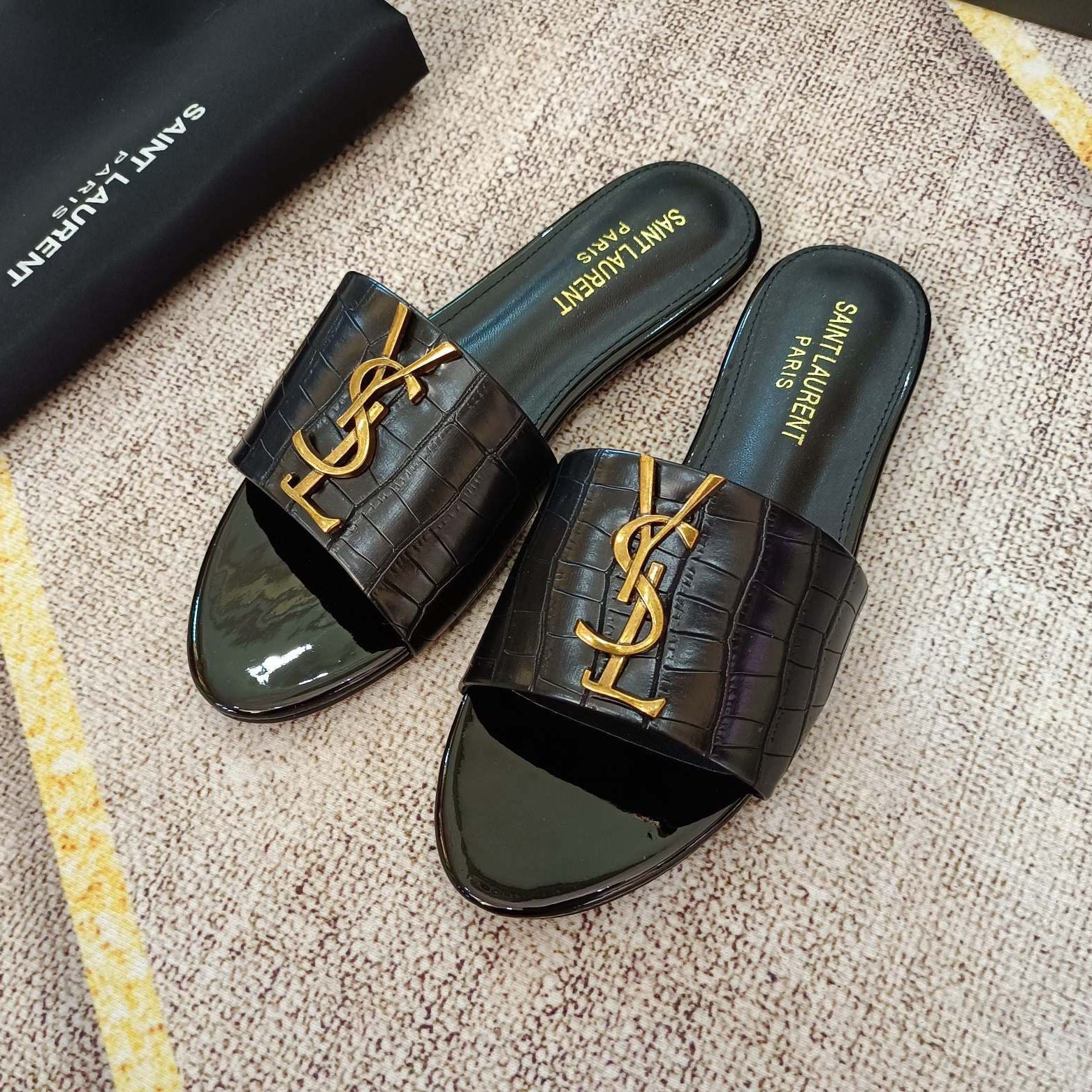 Classic Gold Signature Flat Slippers - Image 5