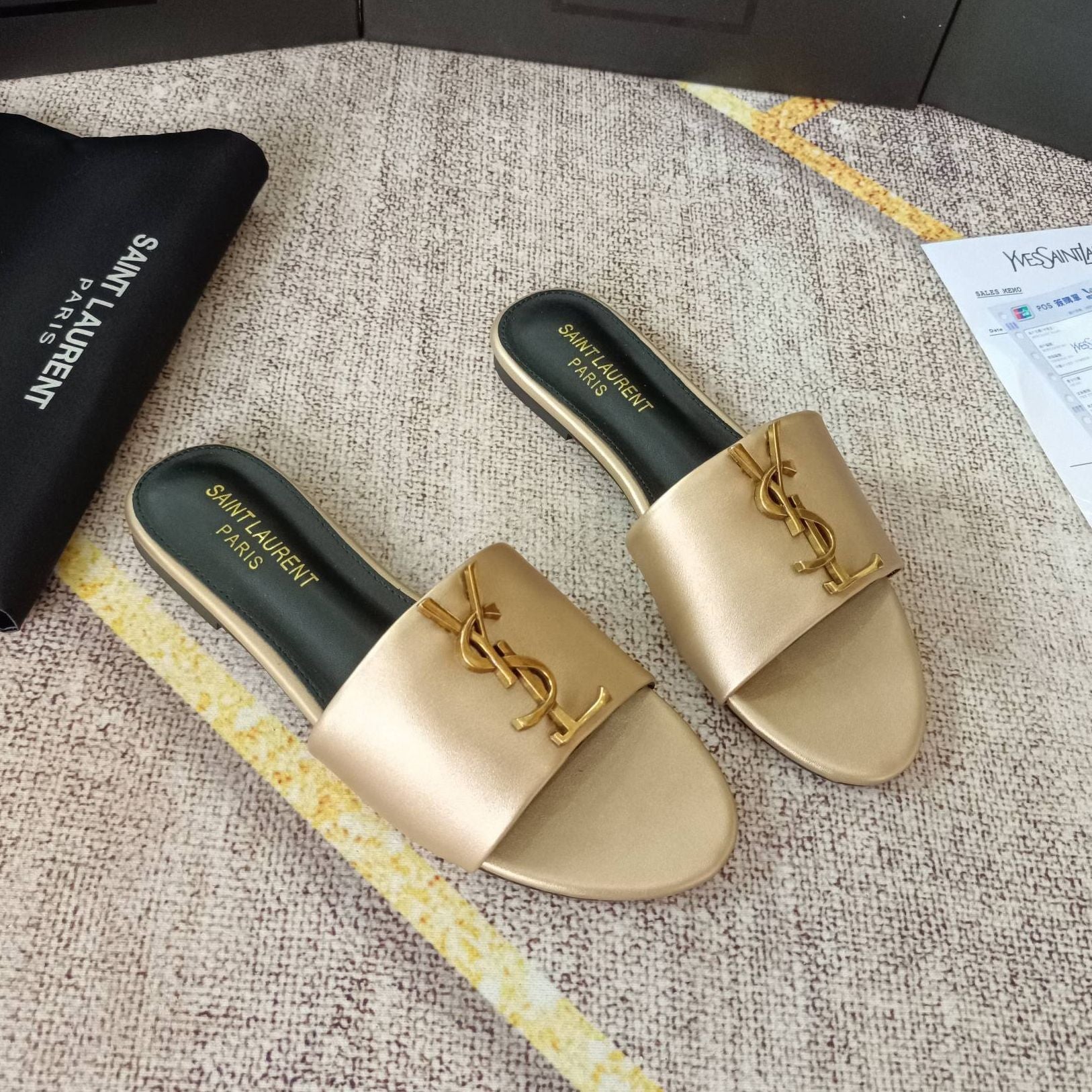 Classic Gold Signature Flat Slippers - Image 10