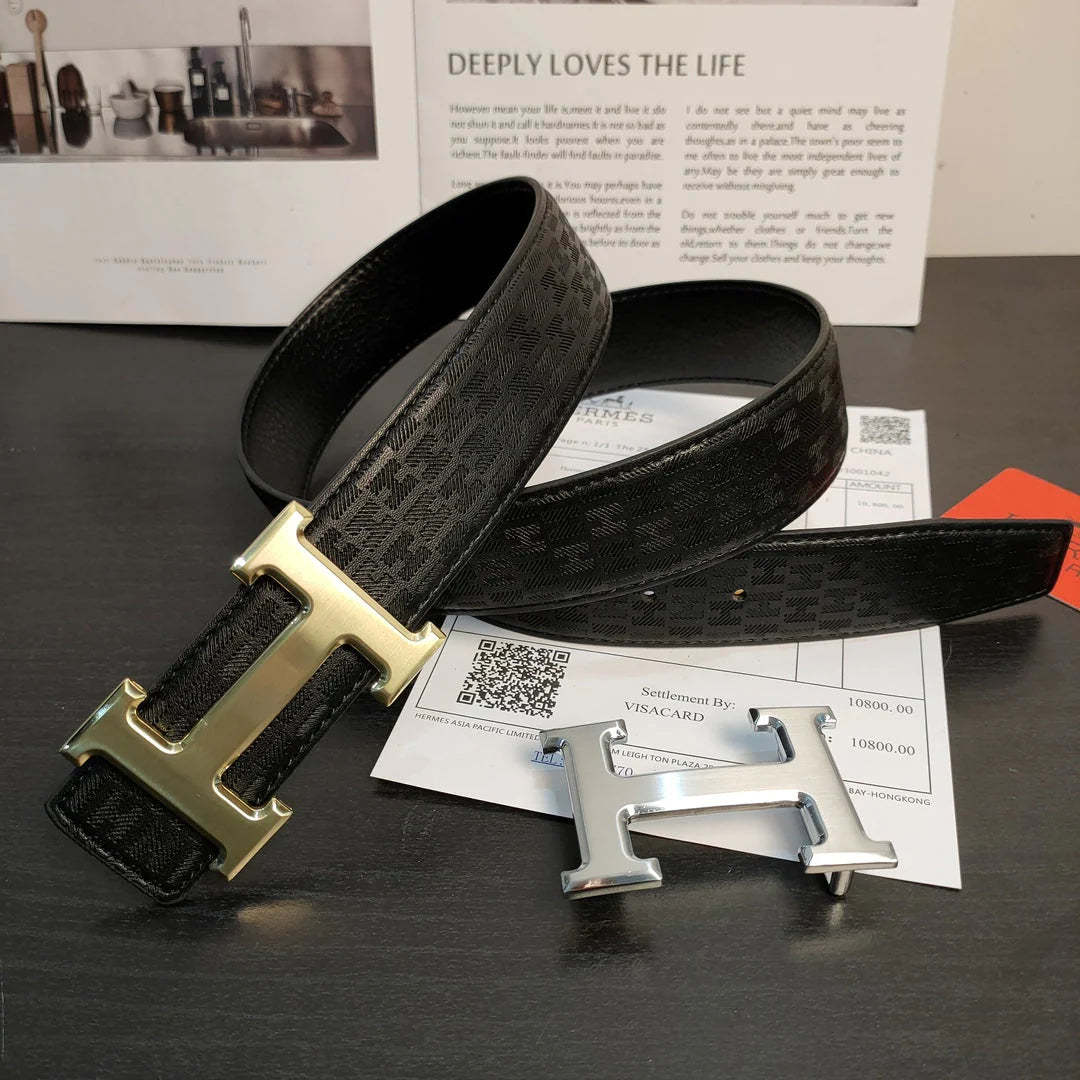 2 Colors printed leather belt - Image 7