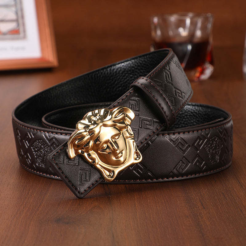 Medusa 3 Colors printed letter leather belt - Image 4