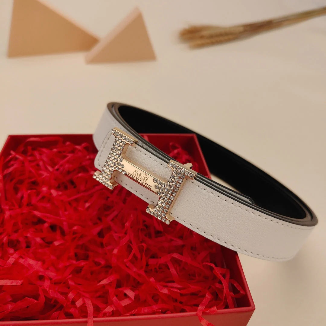 7 Colors Classic Letter Rhinestone Buckle Ladies Leather Belt - Image 11