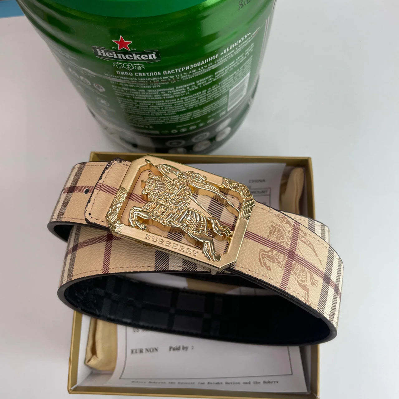 4 Colors printed letter buckle leather belt