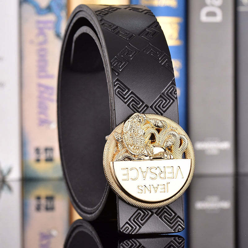 2 Colors printed letter leather belt - Image 5
