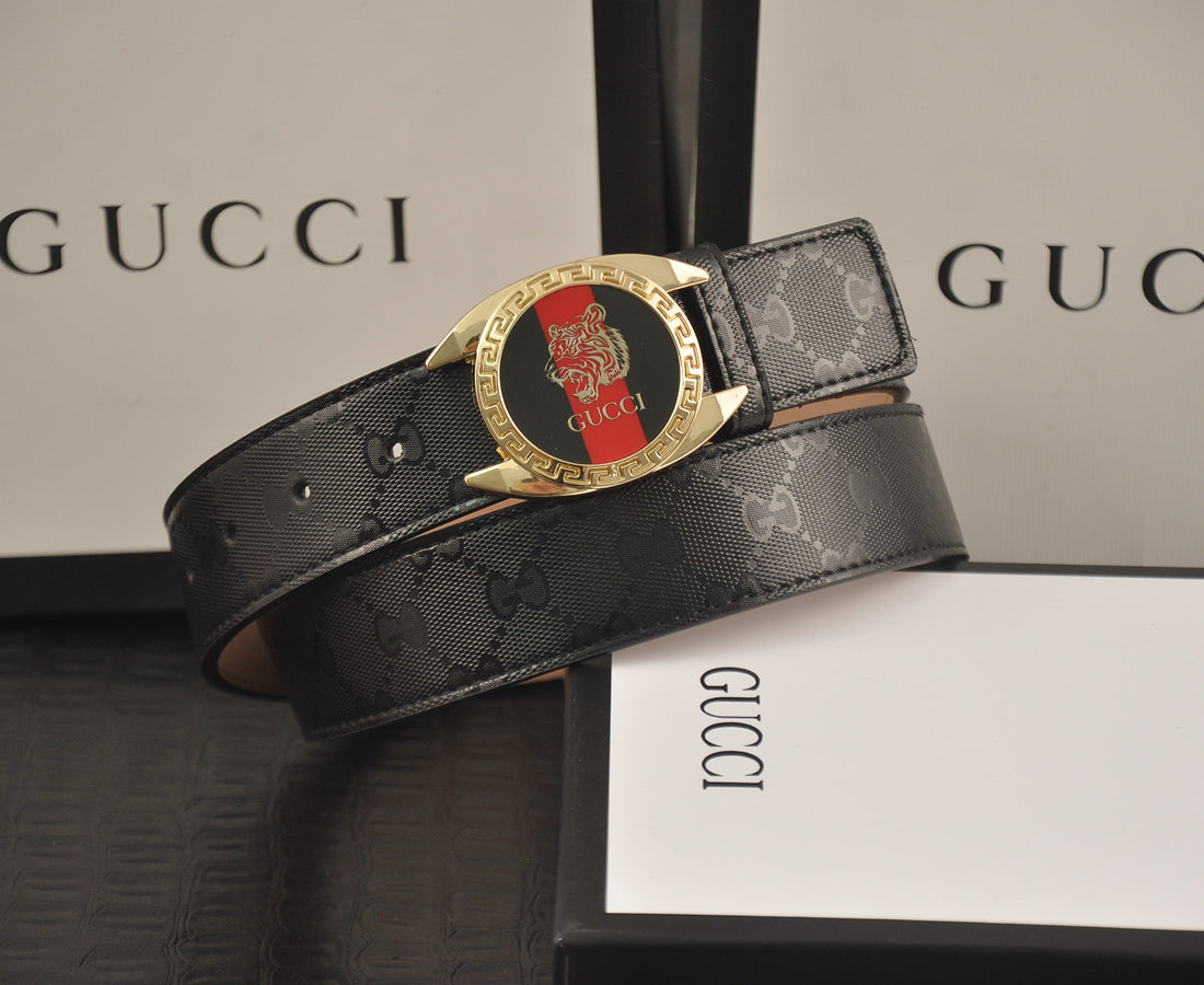 2 Colors printed letter leather belt - Image 9
