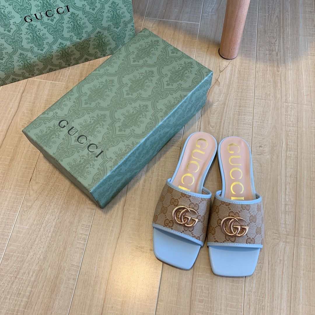 Brown Canvas Embossed Flat Slippers - Image 10